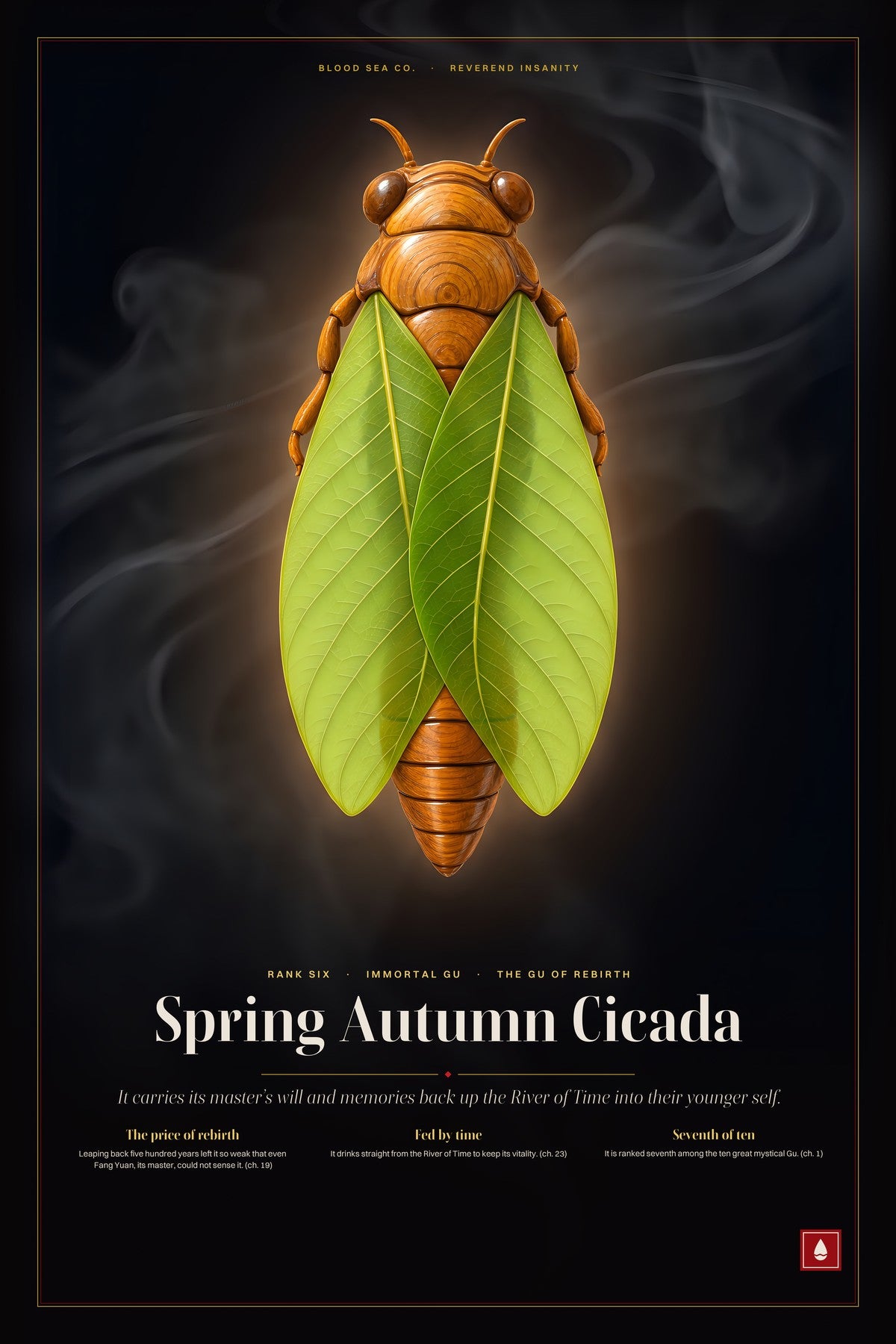 Spring Autumn Cicada Art Scroll, 24 x 36 in